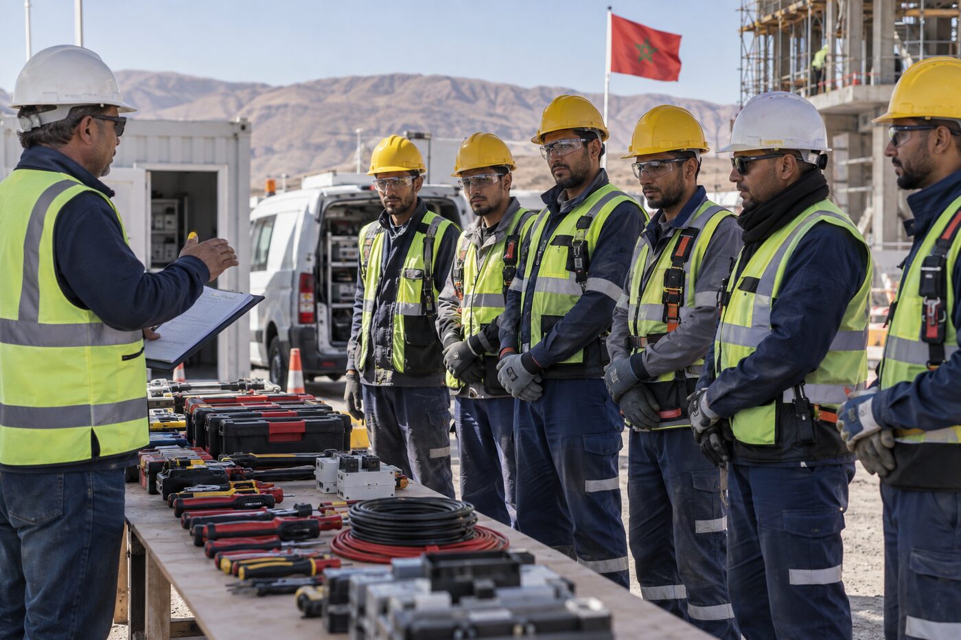 Équipe technique mobilisée sur un chantier